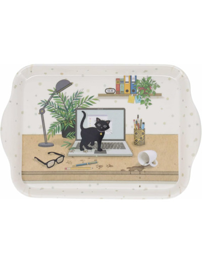 Kiub - Petit Plateau en mélamine Bug Art Chatons Ordinateur 21x14 cm - KIUB