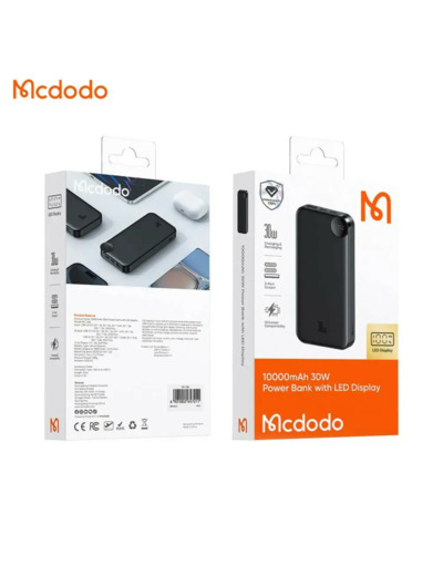 MCDODO Power Bank Batterie Externe 10000mAh 30W avec Écran Digital