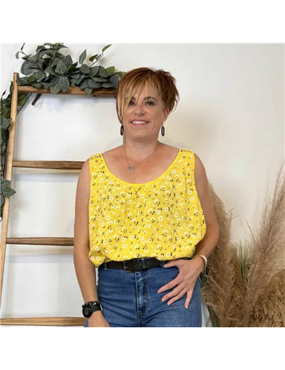 K175- Débardeur Liberty viscose (Tu) 🇮🇹 (jaune)