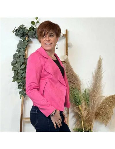 L549- Veste suédine à poches (Tu) 🇮🇹 (fuchsia)