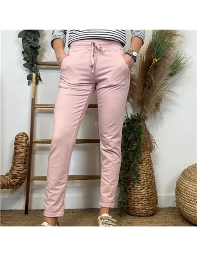 L810- Jogg 2 poches zippées 🇮🇹 (rose pâle)