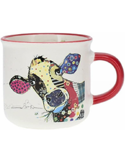 KIUB Mini mug timbale expresso avec des animaux - motif vache - Hauteur 6,5CM - porcelaine fine