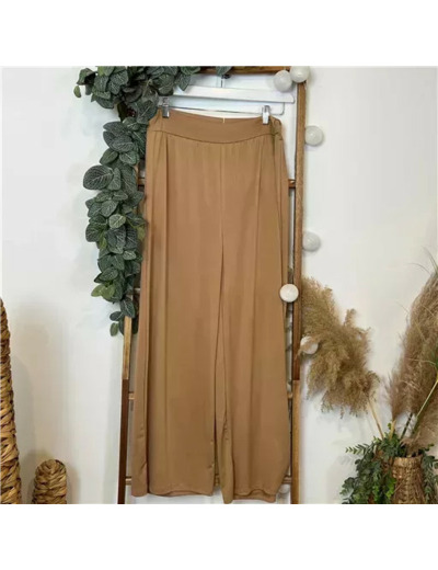 Z989- Pantalon large Grande Taille (beige)