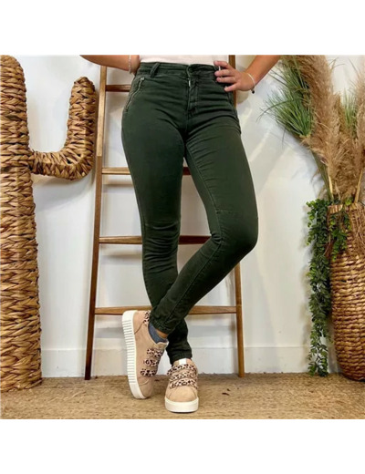 P072- Jean "Poches zippées" Melly.and.Co (Xs-Xl) (kaki)