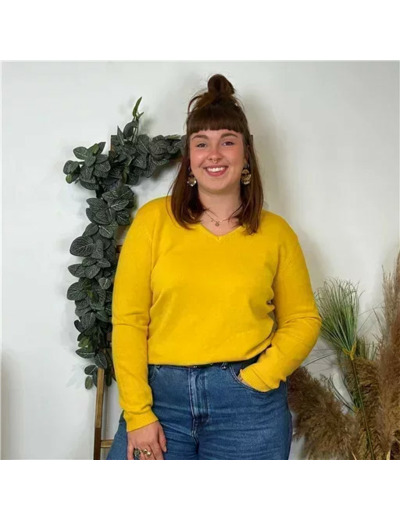 Y250- Pull Laine Cachemire "Tricotonic" (les T44&48) (moutarde)