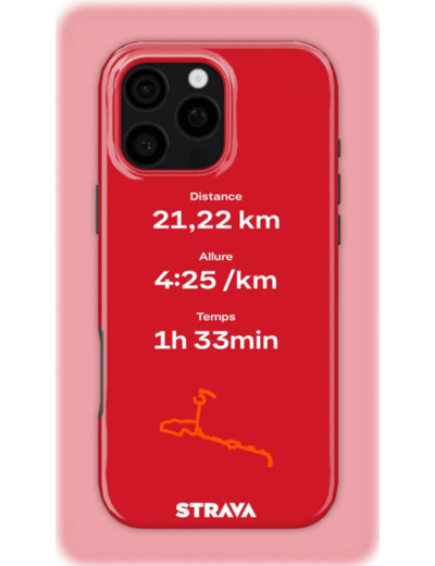 Mon Run Strava - Rouge| Coque 3D 2en1 Ultra-résistante