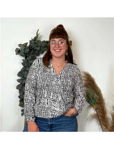 Z799- Blouse Boule Christy (T44-T52) (noir)