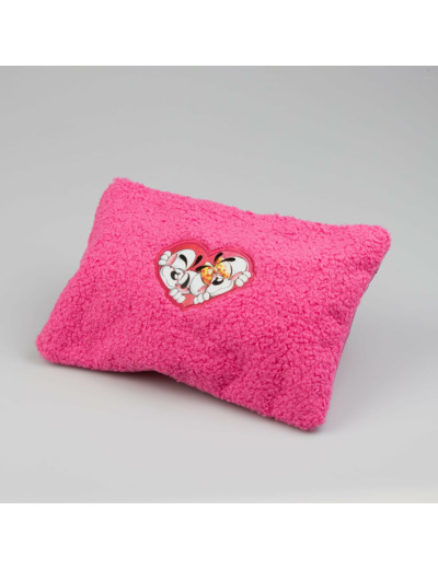 DIDDL - Pochette peluche Diddl - 23,5x1x16,5 cm - Pochette Rose En Matière Peluche Douce - Logo Cœur Avec Personnages Sur Le Devant - 1 Poche Zippée Pratique - Idéale Rangement
