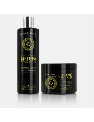 Gamme Lifting Kératine et Ricin - Shampoing 500ml + Soin 500ml
