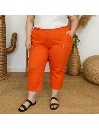 T581- Pantacourt stretch uni JST (T38-T52) (orange)