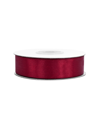 Ruban satin 18 mm de large par bobine de 25m bordeaux