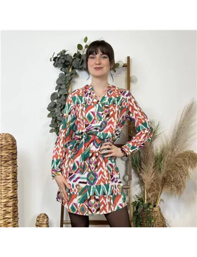 K555- Robe "Akoz" (T36-T42) (multicolore)