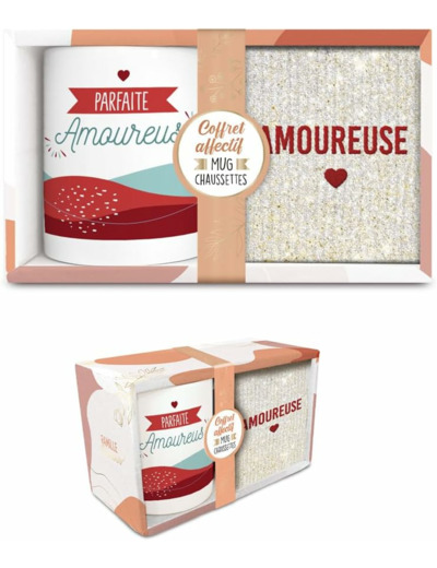 STC coffret mug et chaussettes à paillettes "Amoureuse"