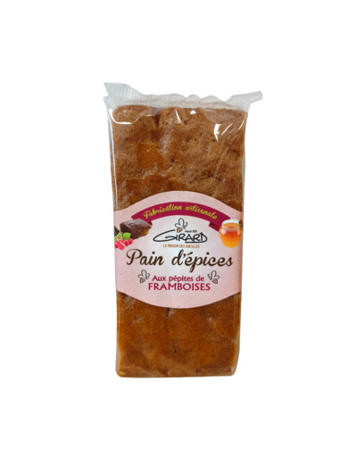 Pain d'épices miel et pépites de framboises