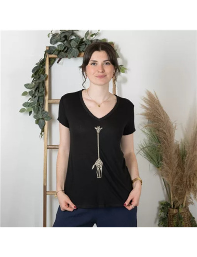 K177- T-Shirt « Girafe» (Tu) 🇮🇹 (noir)