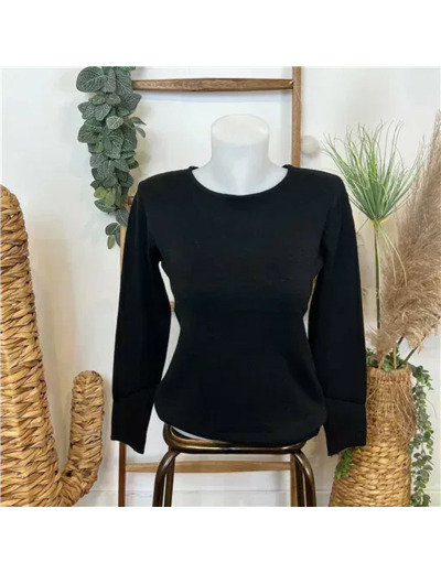 Y252- Pull Laine Cachemire "Tricotonic" (les T38&42) (noir)