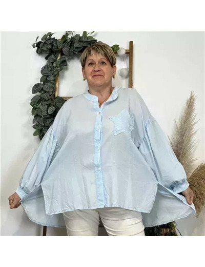 Z333- Chemise Loose étoilée ⭐ (Gt) (bleu ciel)