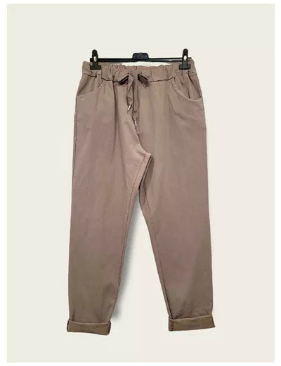 Z149- Pantalon stretch C'Mélodie  🇮🇹 (taupe)