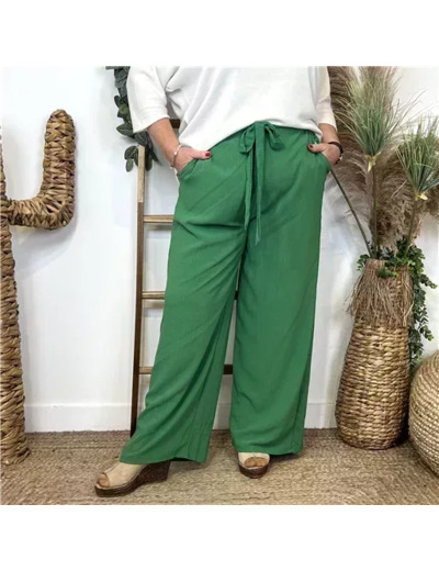 L788- Pantalon flou large (T42/44-T54/56) (vert brésil)