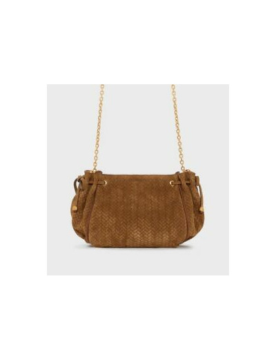 Le Mini 24 - Sac en cuir velours effet tressé