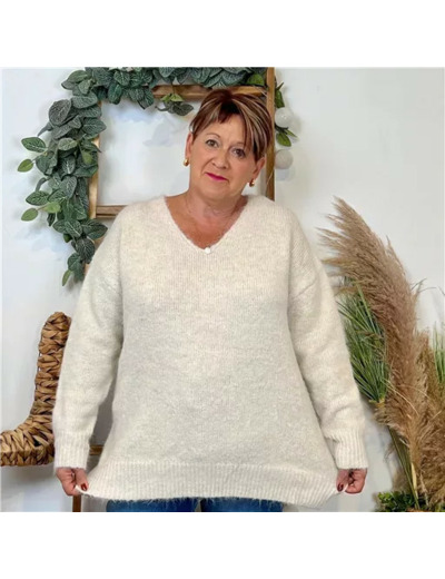 Z133. Pull Christy Grande Taille (ecru)
