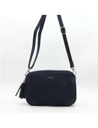 P397- Sac Zippé Pompon aspect Daim Flora & Co (marine)