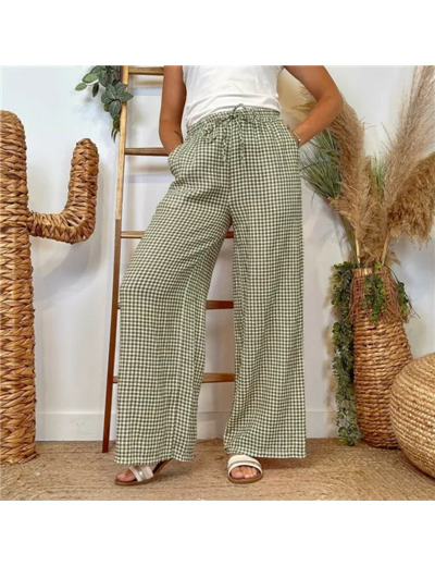 L759- Pantalon Vichy (Tu) 🇮🇹 (kaki)