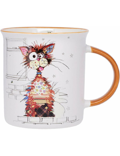 KIUB Mug avec des animaux - motif chat Ziggy - matière porcelaine fine - contenance 320ML