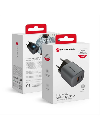 FORCELL F-ENERGY Chargeur secteur GaN3 33W USB-C USB-A