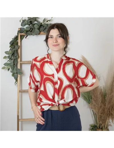 K175- Chemise à Seventies (Tu) 🇮🇹 (rouge)