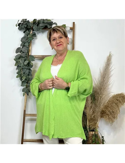 K857- Gilet Maille Nid d abeille (Gt) (vert anis)