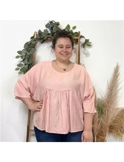 Z316- Blouse Oversize (Gt) 🇮🇹 (rose pâle)
