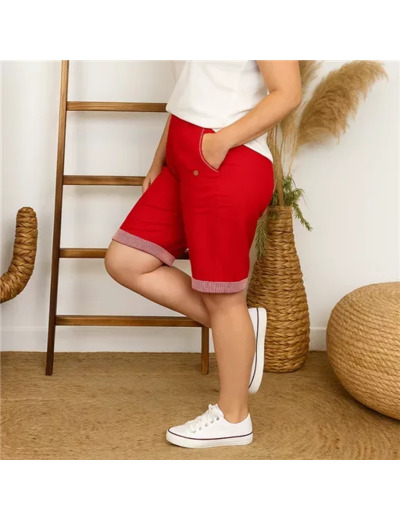 T544- Short JST Biais (T38-T52) (rouge)
