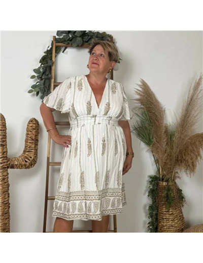 K158- Robe Maëlle (T40-T48) (blanc)