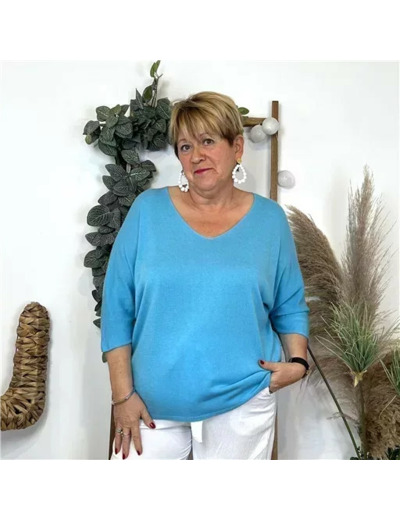 Z544.- Pull léger Emporium (Gt) (bleu turquoise)