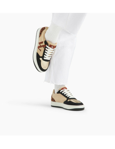 Baskets monogramme beige et noir - Ilyana - Vanessa Wu