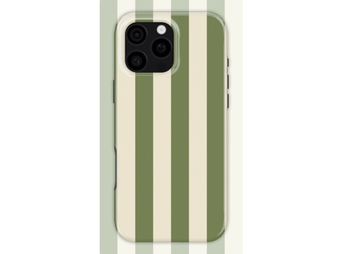 Pistachio Stripes Case | Coque de téléphone 3D 2en1 Ultra-résistante