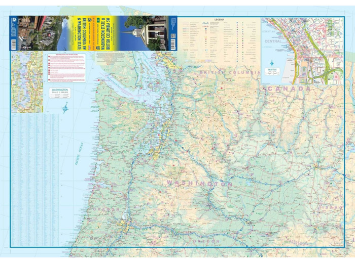 WASHINGTON STATE AND BRITISH COLUMBIA SW 1:800 000