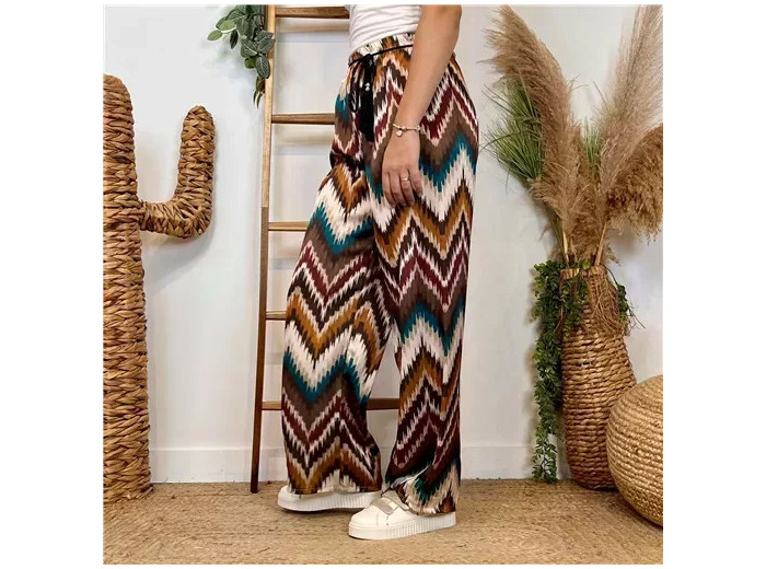 L755- Pantalon ZigZag (Tu) 🇮🇹 (marron)