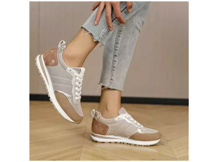 R402- Sneakers Moow tricolore (T36-T41) (camel)