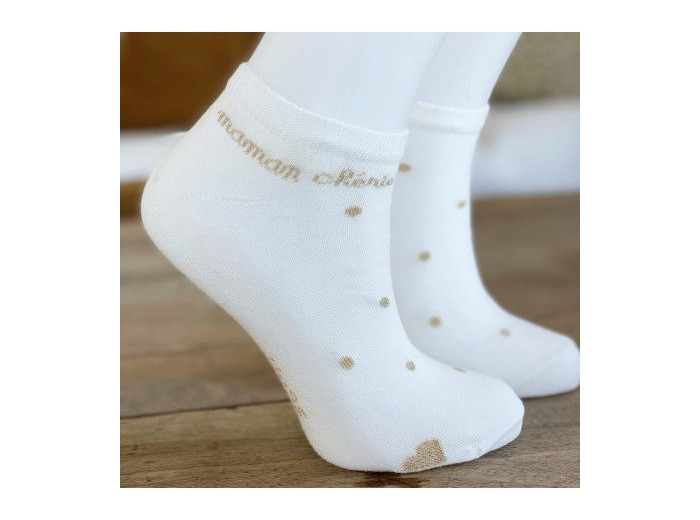 Socquette - Maman Chérie - milk et or