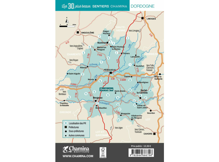 DORDOGNE LES 30 PLUS BEAUX SENTIERS