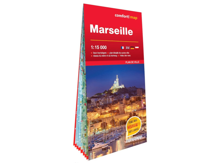 MARSEILLE 1/15.000 (CARTE GRAND FORMAT LAMINEE - PLAN DE VILLE)