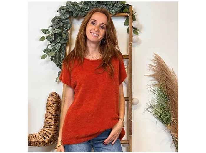 K117- Pull « Pilou Pilou » (Tu) 🇮🇹 (rouille)