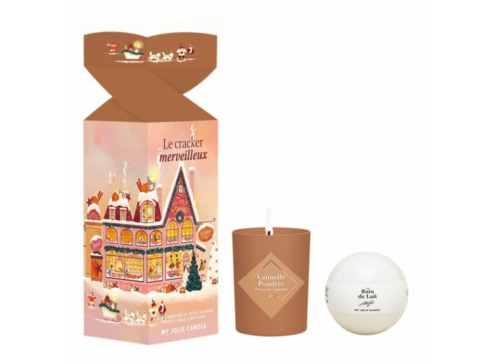 Coffret bougie parfumée et boule de bain My Jolie Candle - Le cracker merveilleux