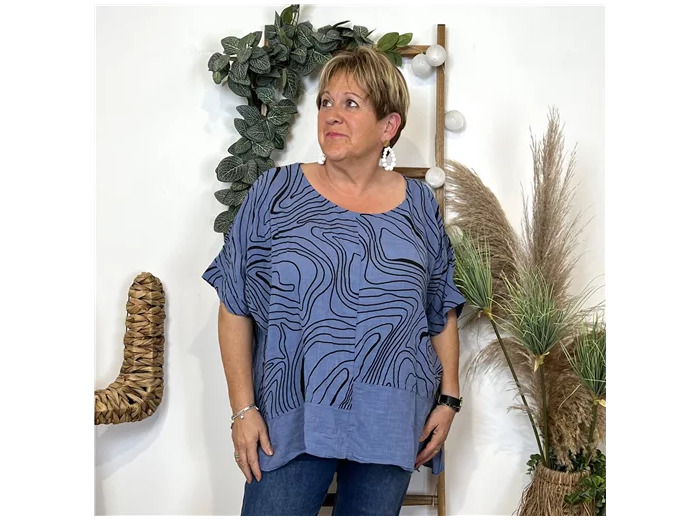 L466- Tunique topograhique (Gt) 🇮🇹 (bleu indigo)