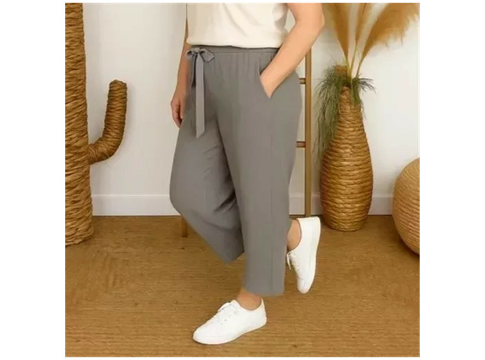 Z979- Pantalon flou large (T42/44-T54/56) (gris)