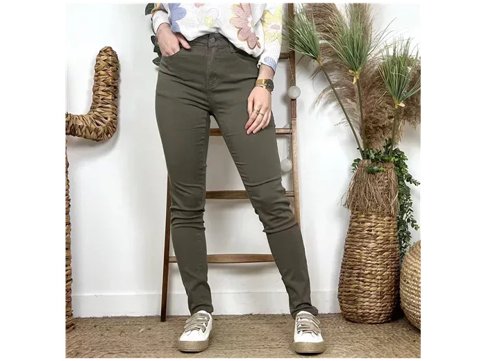 N305- Jean coupe Slim Voggo (T36-T44) (kaki)