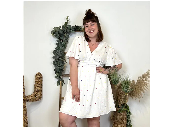 L082- Robe multi-coeurs Maëlle (T40-T48) (blanc)