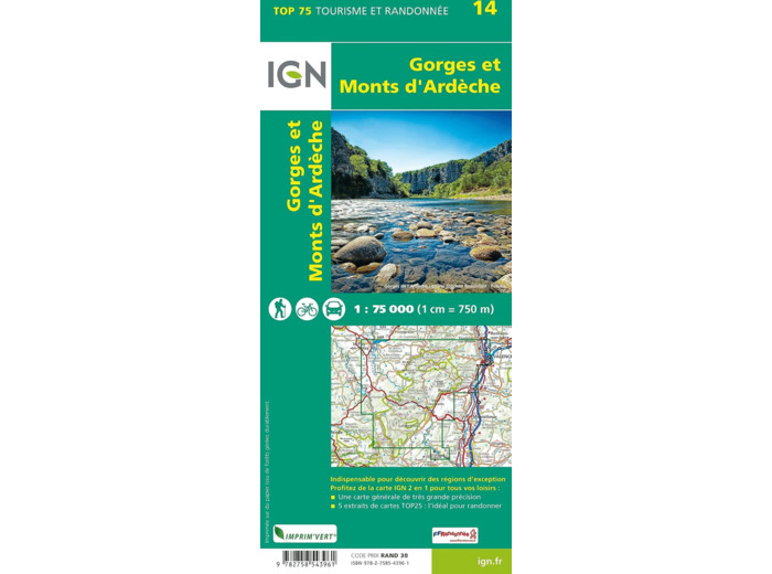 TOP75014 GORGES ET MONTS D'ARDECHE